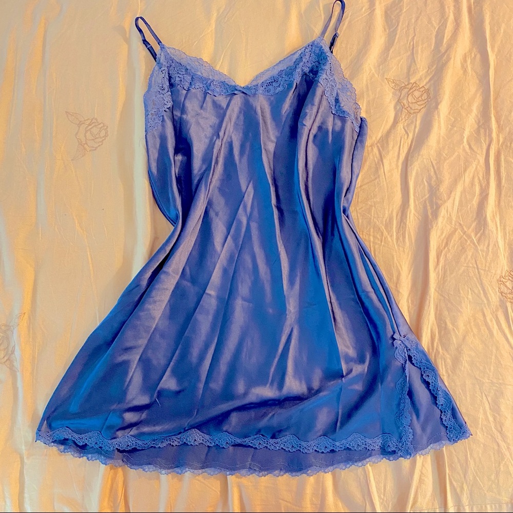 Victoria's Secret Silk Lace Slip Night Dress with bow detailing